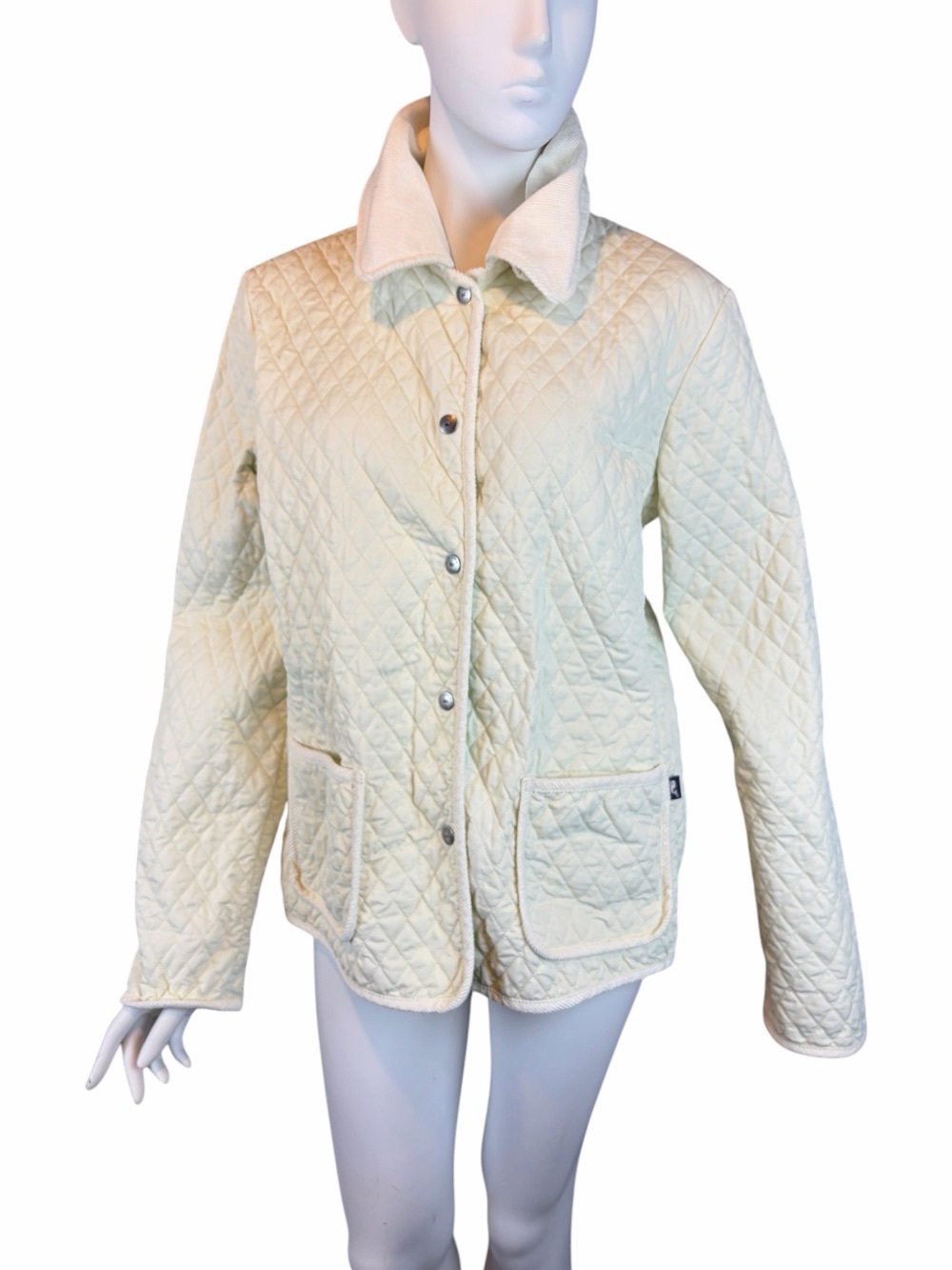 Vineyard Vines Women's Quilted Barn Chore Jacket Ivory White Size XL FLAW